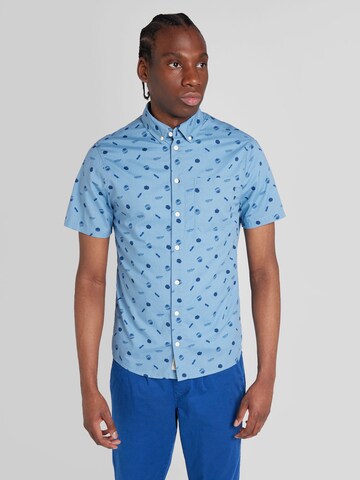 BLEND Slim fit Button Up Shirt in Blue: front