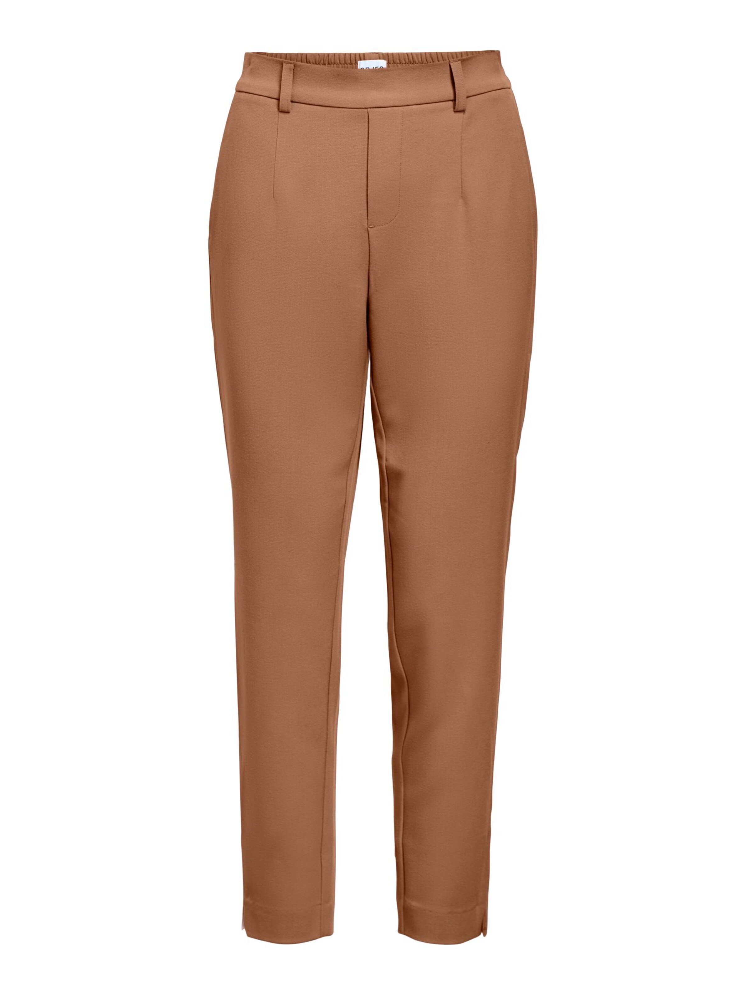 OBJECT - Slimfit Pantalón plisado 'OBJILISA' en marrón: frente