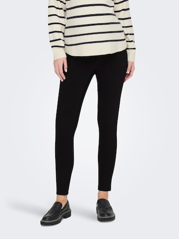 Only Maternity Slim fit Trousers 'ONLMNanna' in Black: front