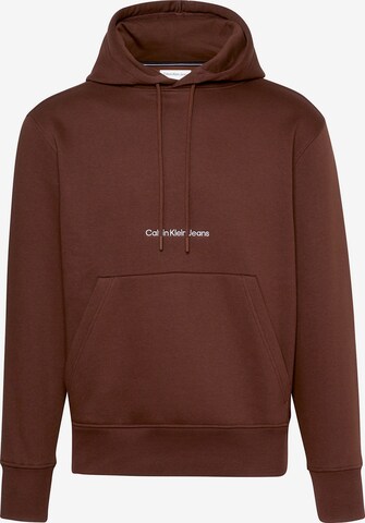 Sweat-shirt Calvin Klein Jeans en marron : devant