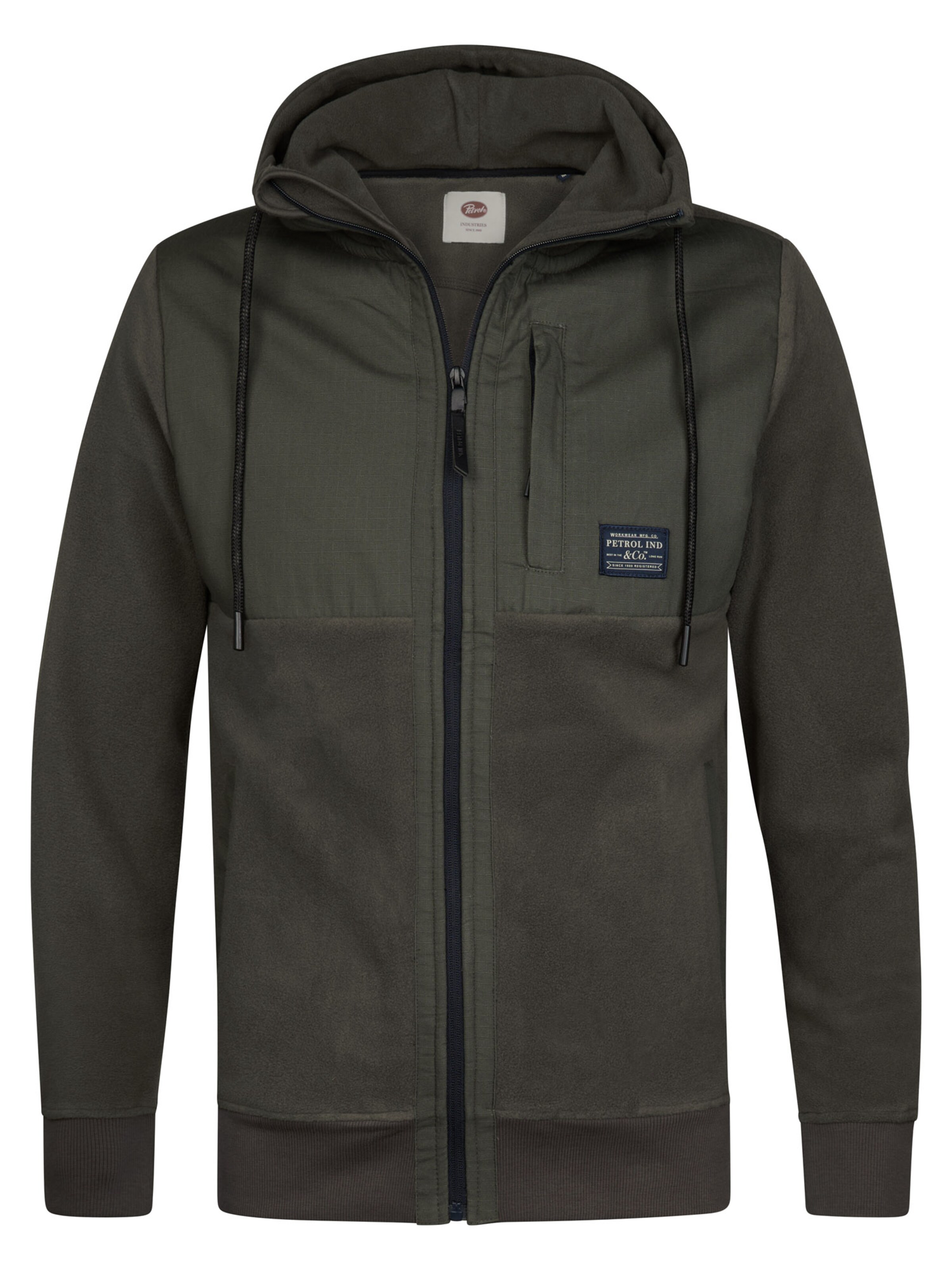 Petrol Industries Sweatvest in Grijs: voorkant