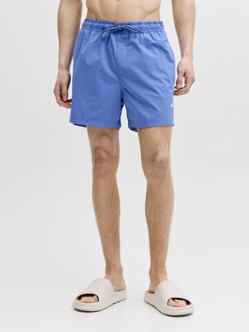 JACK & JONES Zwemshorts 'Jack & Jones Heren Zwemshort JPSTMAUI TROPIC Effen' in Blauw