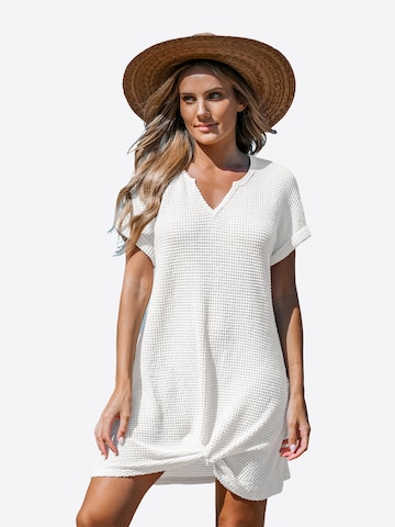 Cupshe Strandkleid 'V-neck cover-up' in Weiß: Vorderseite