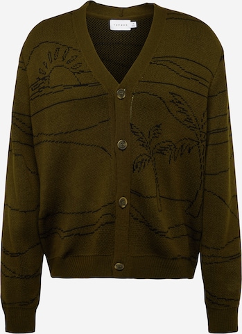 TOPMAN Knit cardigan in Green: front