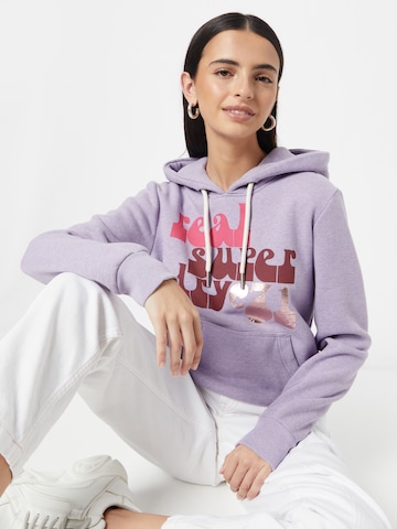 Sweat-shirt Superdry en violet : devant