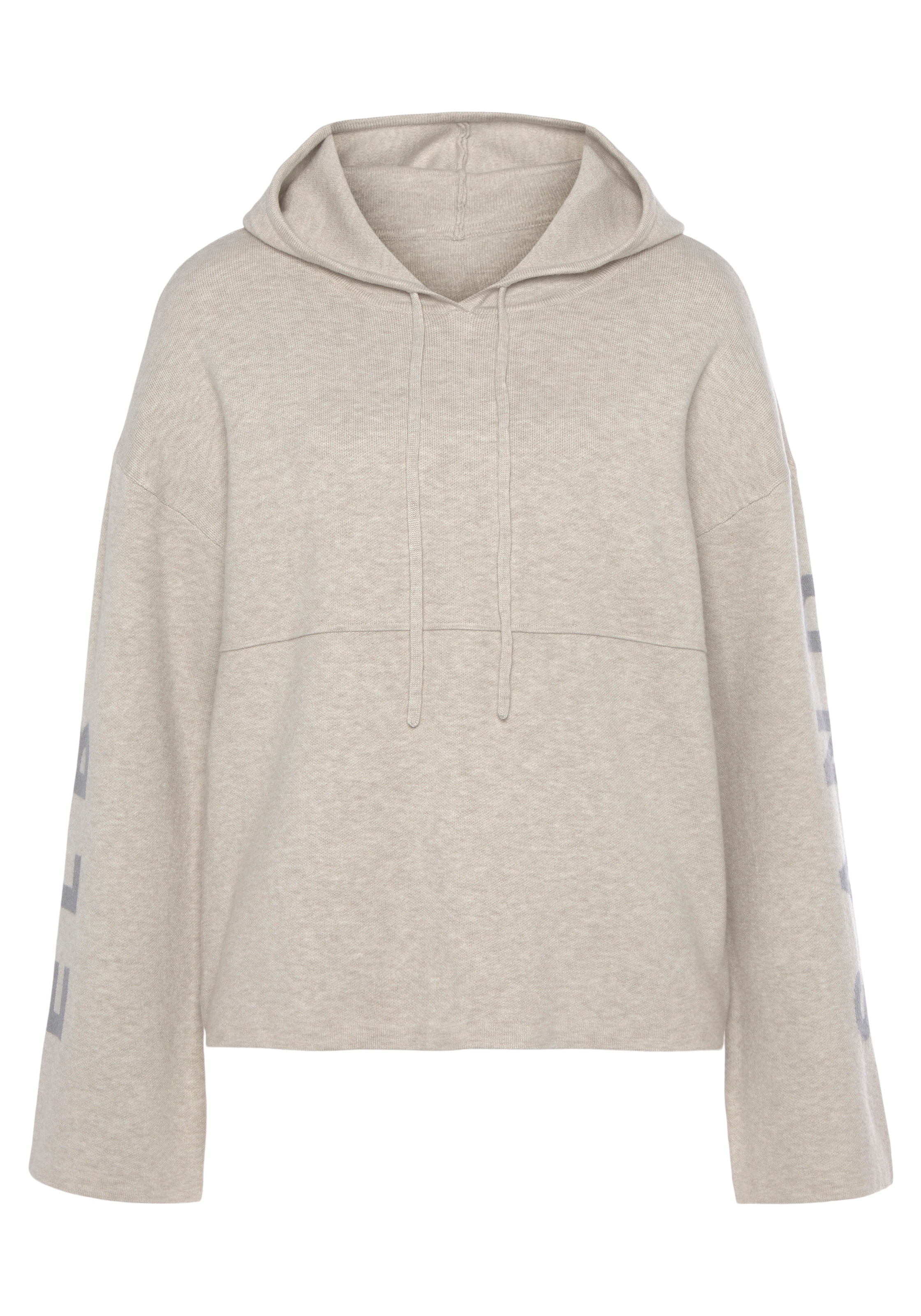 Sweat-shirt Elbsand en beige : devant