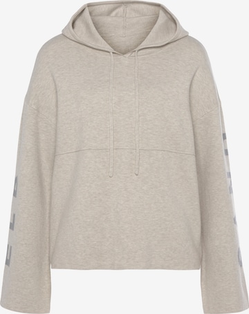 Sweat-shirt Elbsand en beige : devant