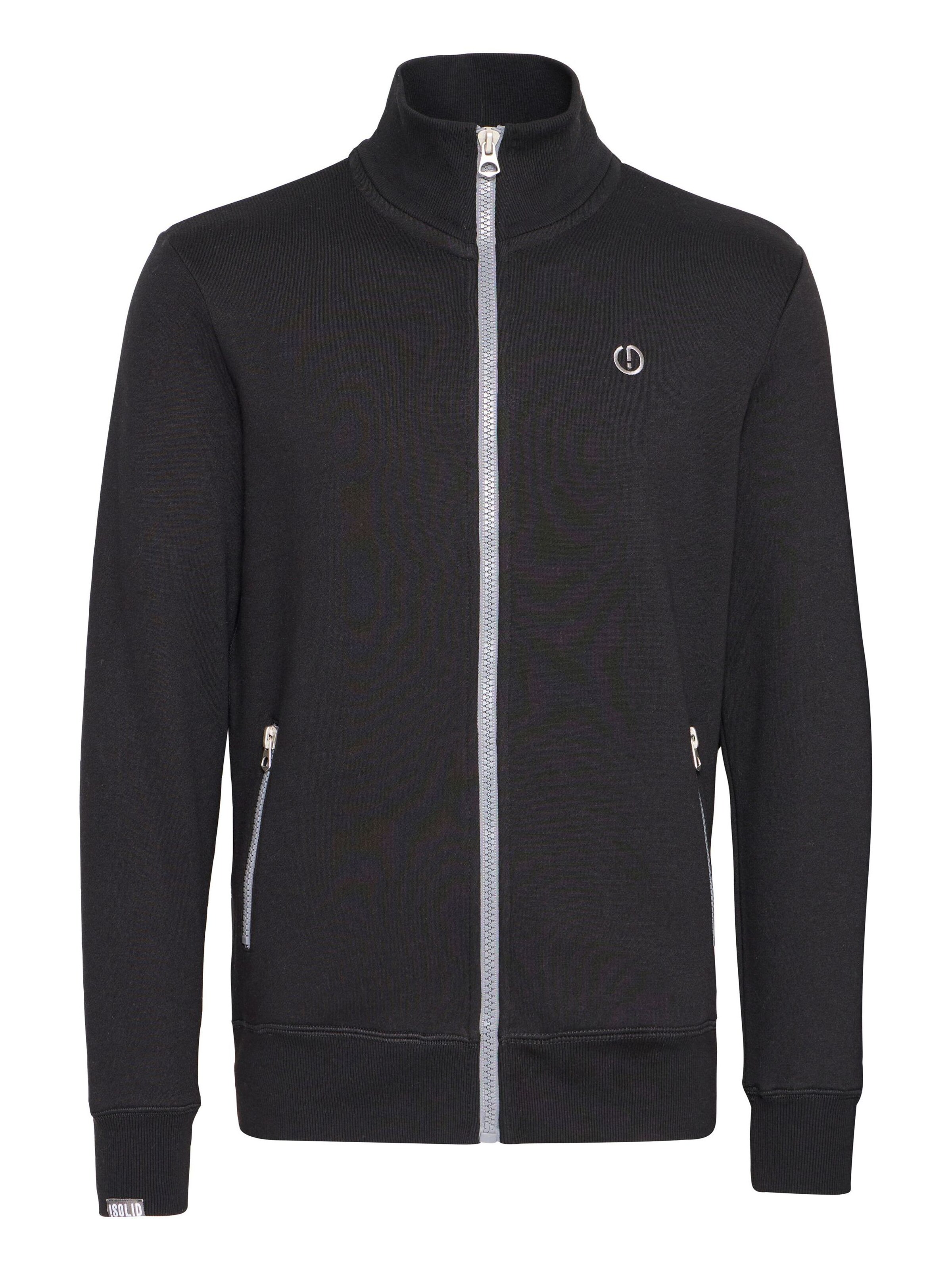 !Solid Zip-Up Hoodie 'BennTrack' in Black: front