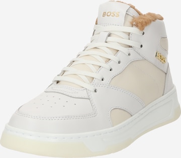 BOSS Black High-Top Sneakers 'Baltimore' in White: front