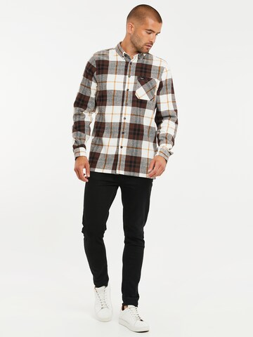 Threadbare Regular fit Overhemd 'Franco' in Bruin