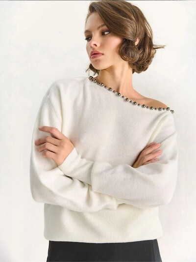 Bianco Lucci Pull-over 'Pullover' en S-M en blanc, Vue avec produit
