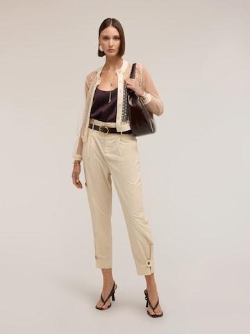 MOTIVI Loose fit Pants in Beige: front