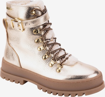 Les Tropéziennes Booties in Gold: front