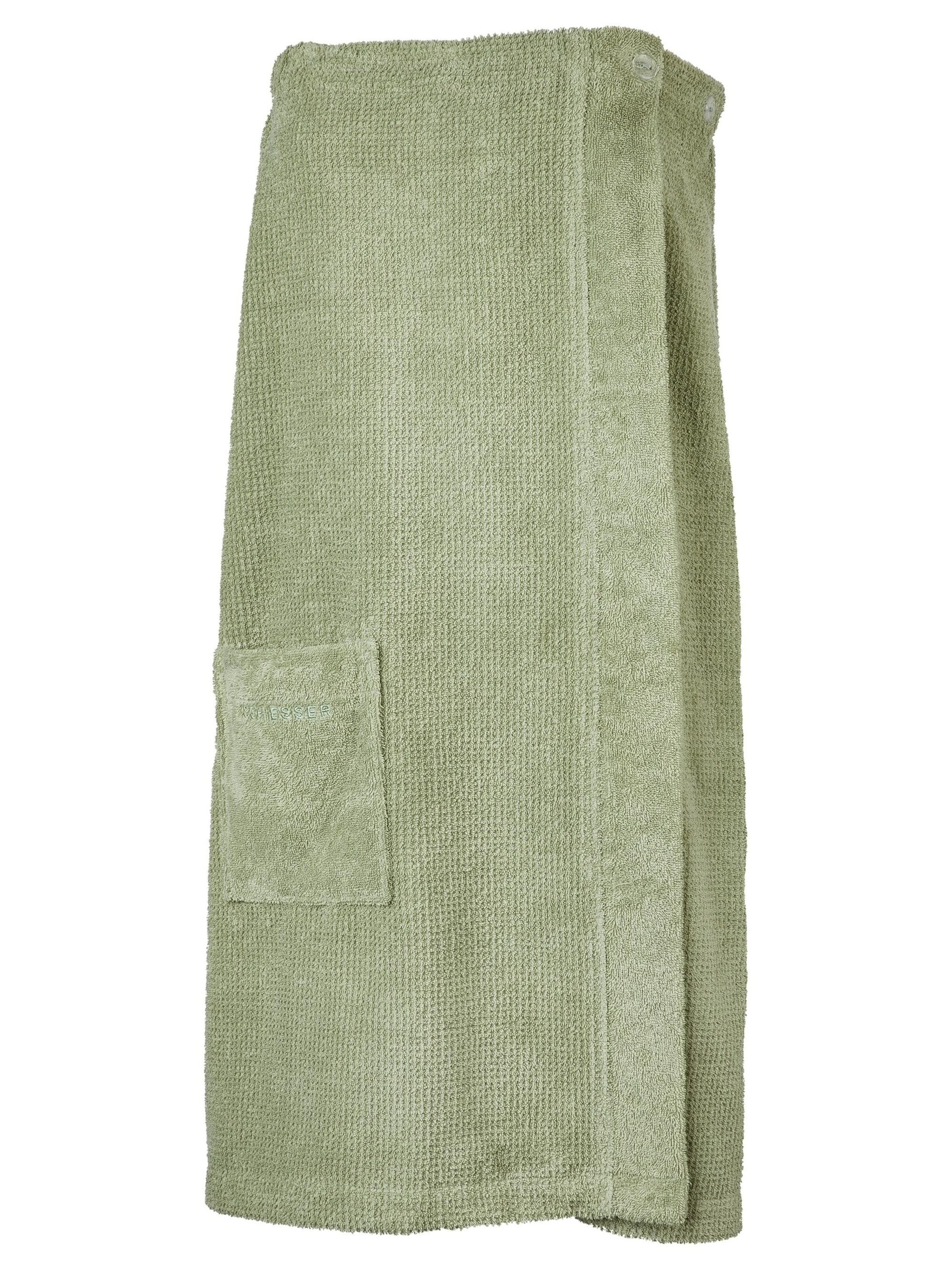 SCHIESSER Short Bathrobe 'Saunakilt Turin Damen' in Green: front