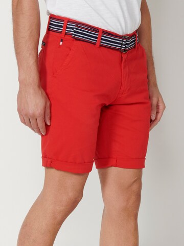 KOROSHI - Regular Calças chino em vermelho: frente
