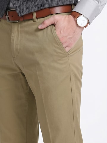 ALLTHEMEN Regular Pleat-Front Pants 'Stofffall' in Green