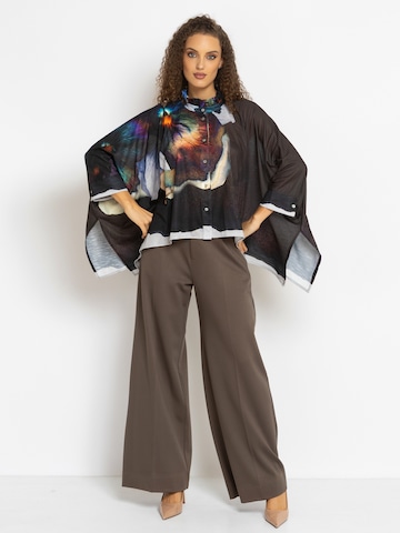 JIORO Wide Leg Hose 'ESSENTIALS' in Braun