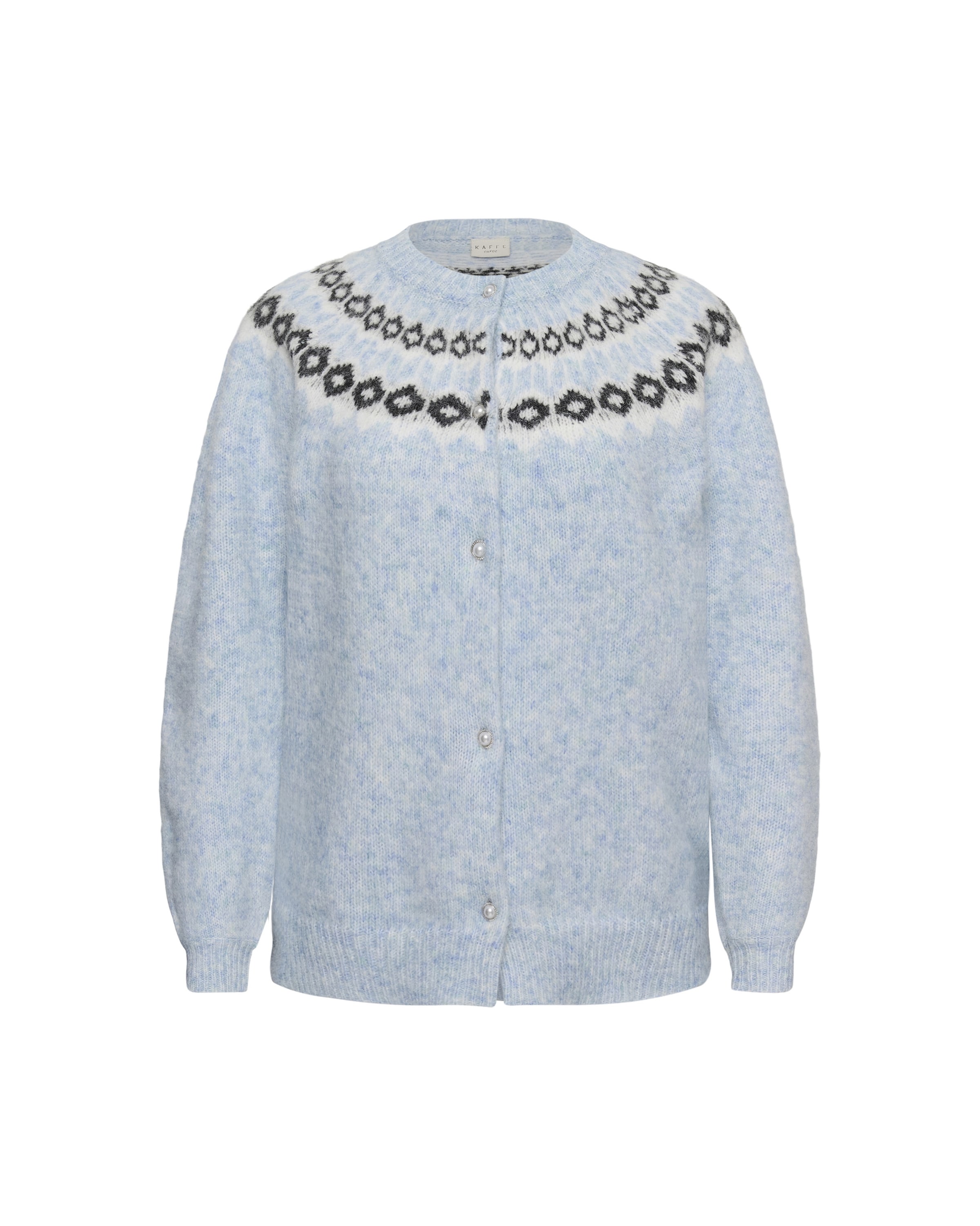 KAFFE CURVE Knit cardigan in Blue: front