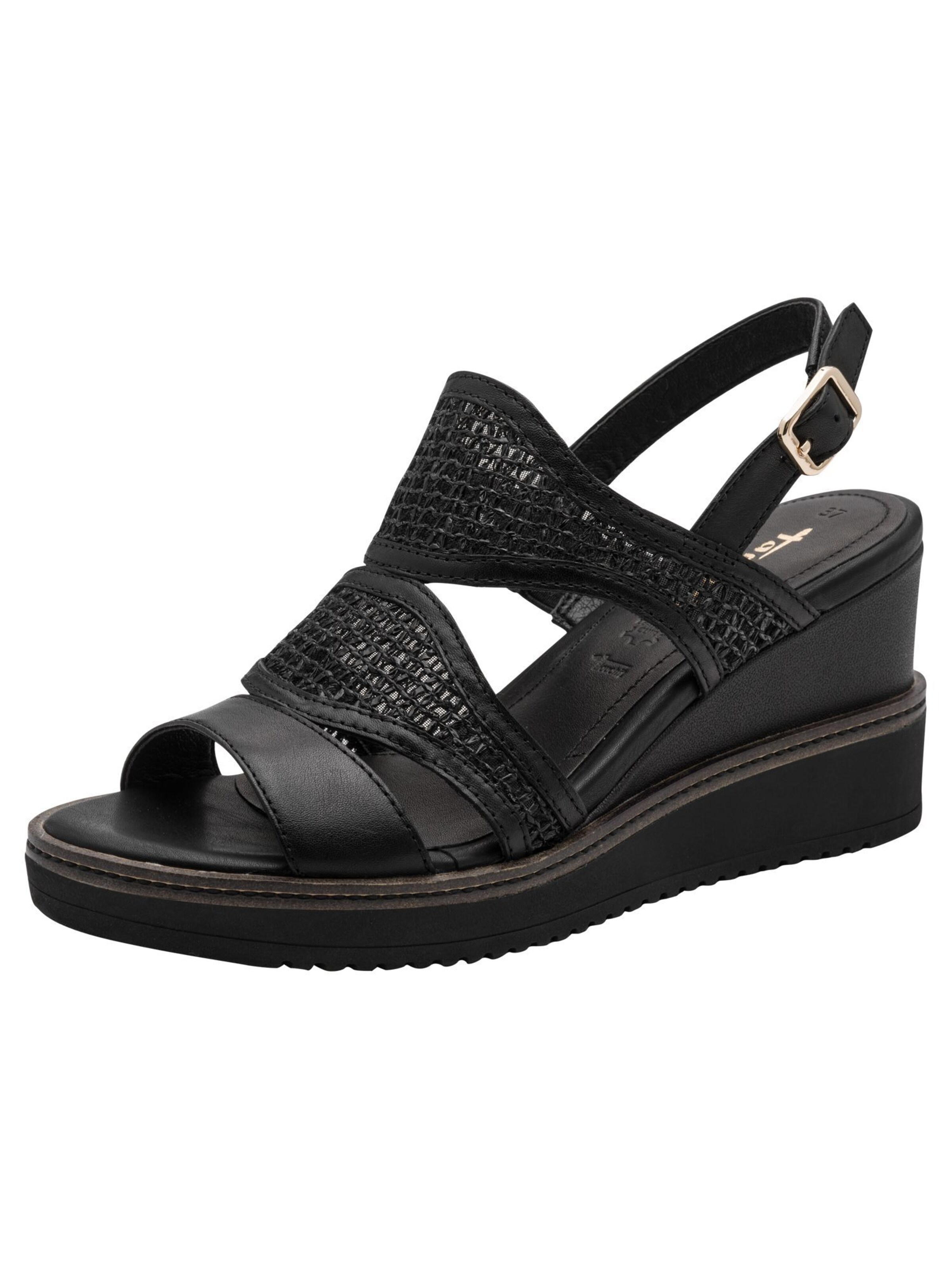 Tamaris Sandaal in Zwart: voorkant