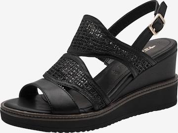Sandales Tamaris en noir : devant