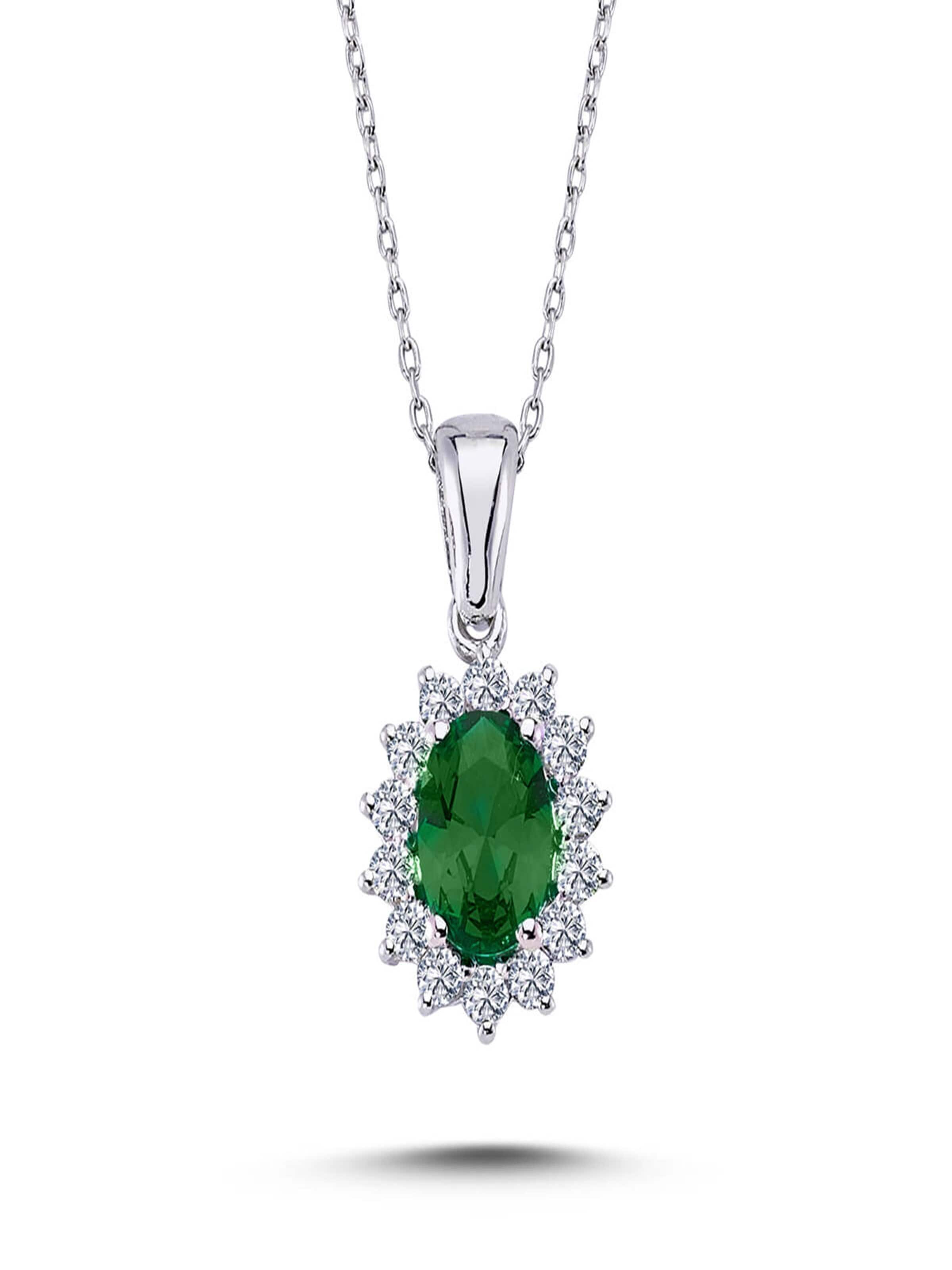 EinStein Diamant Necklace in Silver: front