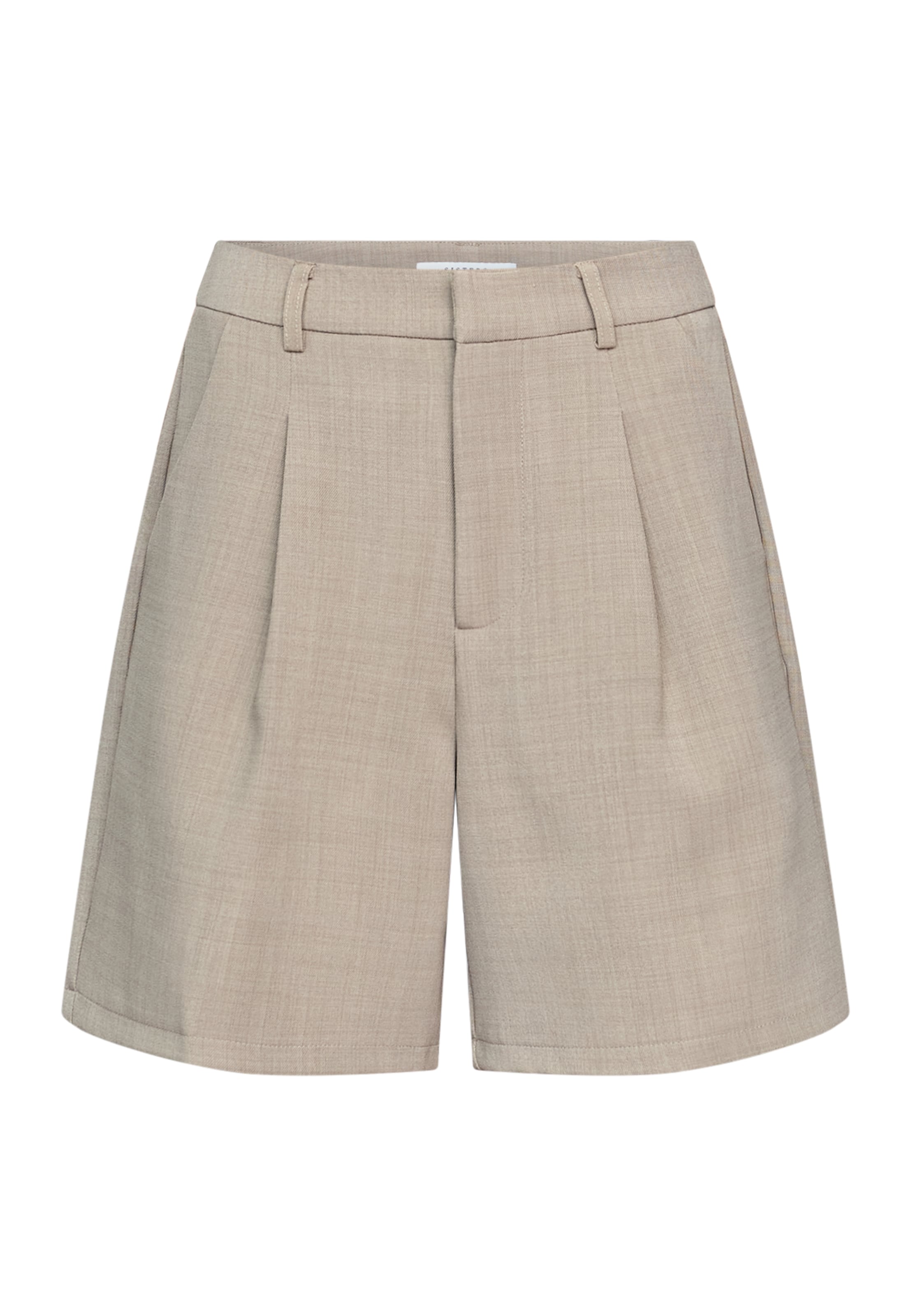 SISTERS POINT Loosefit Bandplooibroek 'GREAT-SHO1' in Beige: voorkant