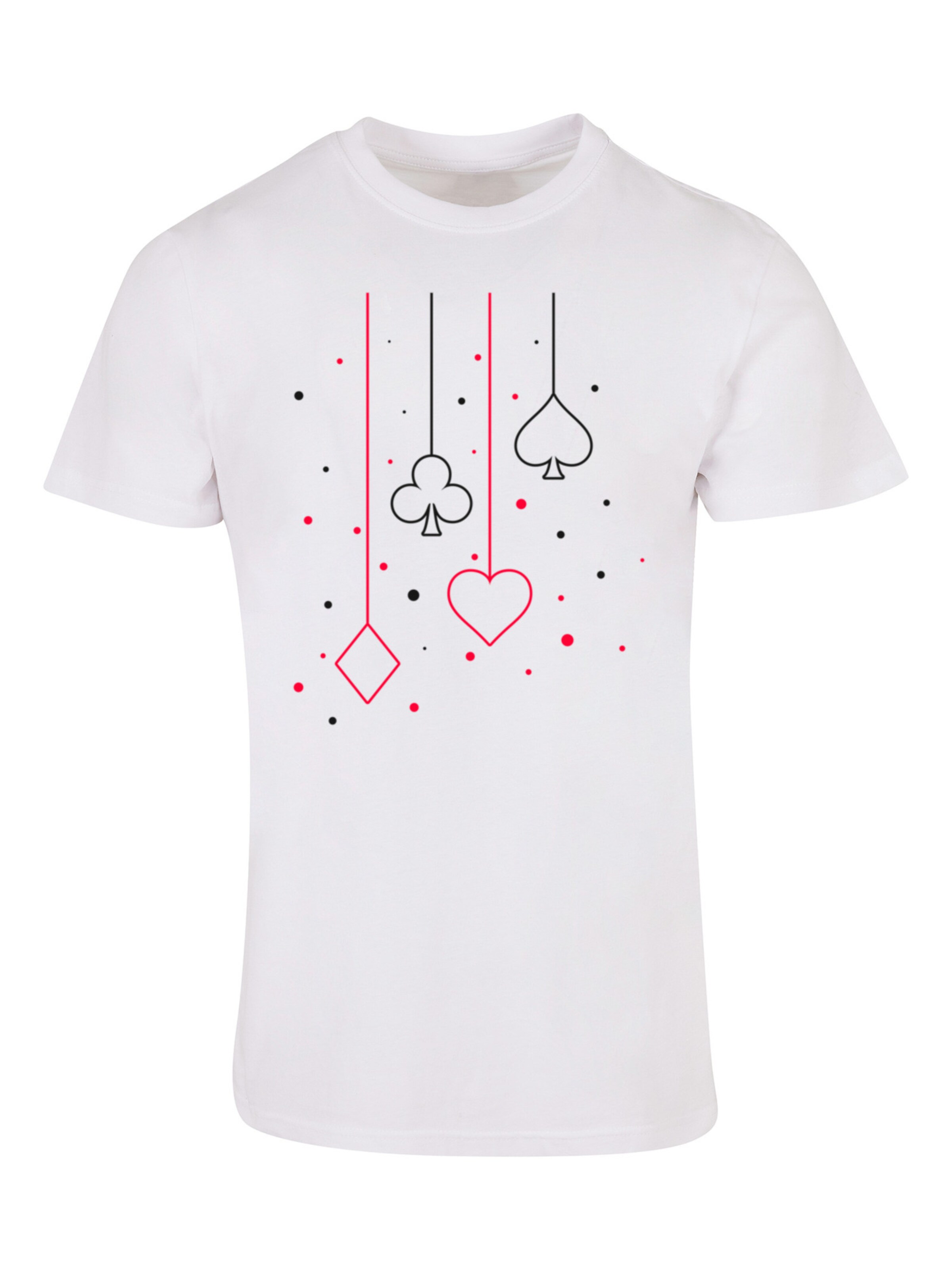 F4NT4STIC Shirt 'Poker' in Wit: voorkant