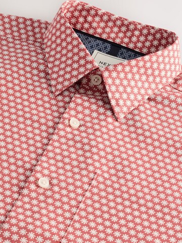 Next Regular fit Button Up Shirt in Red