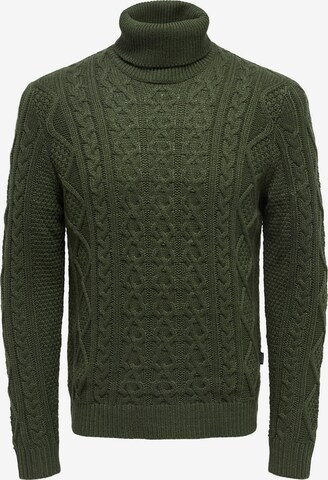 Only & Sons Pullover 'Rigge' i grøn: forside