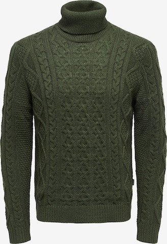 Pull-over 'Rigge' Only & Sons en vert : devant