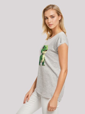 F4NT4STIC Shirt 'Süßer grüner Dino' in Grijs
