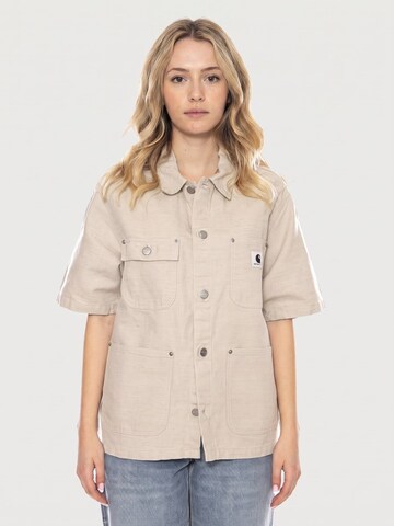 Carhartt WIP Bluzka 'W' S/S Michigan Shirt Natural Rinsed -- Women's Beige Shirt' w kolorze beżowy