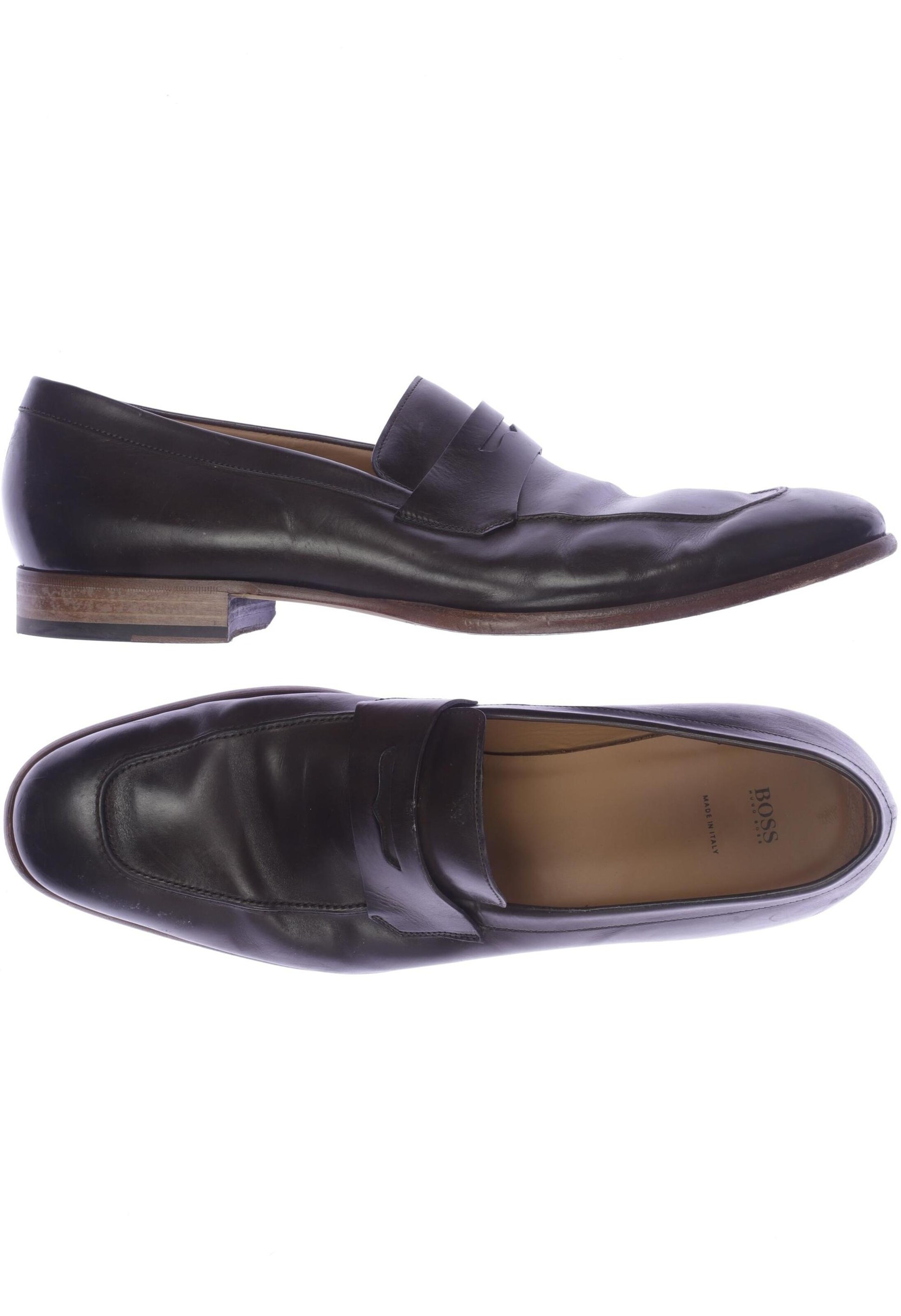 BOSS Black Flats & Loafers in 47 in Brown: front