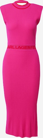Karl Lagerfeld - Vestido de punto en rosa: frente