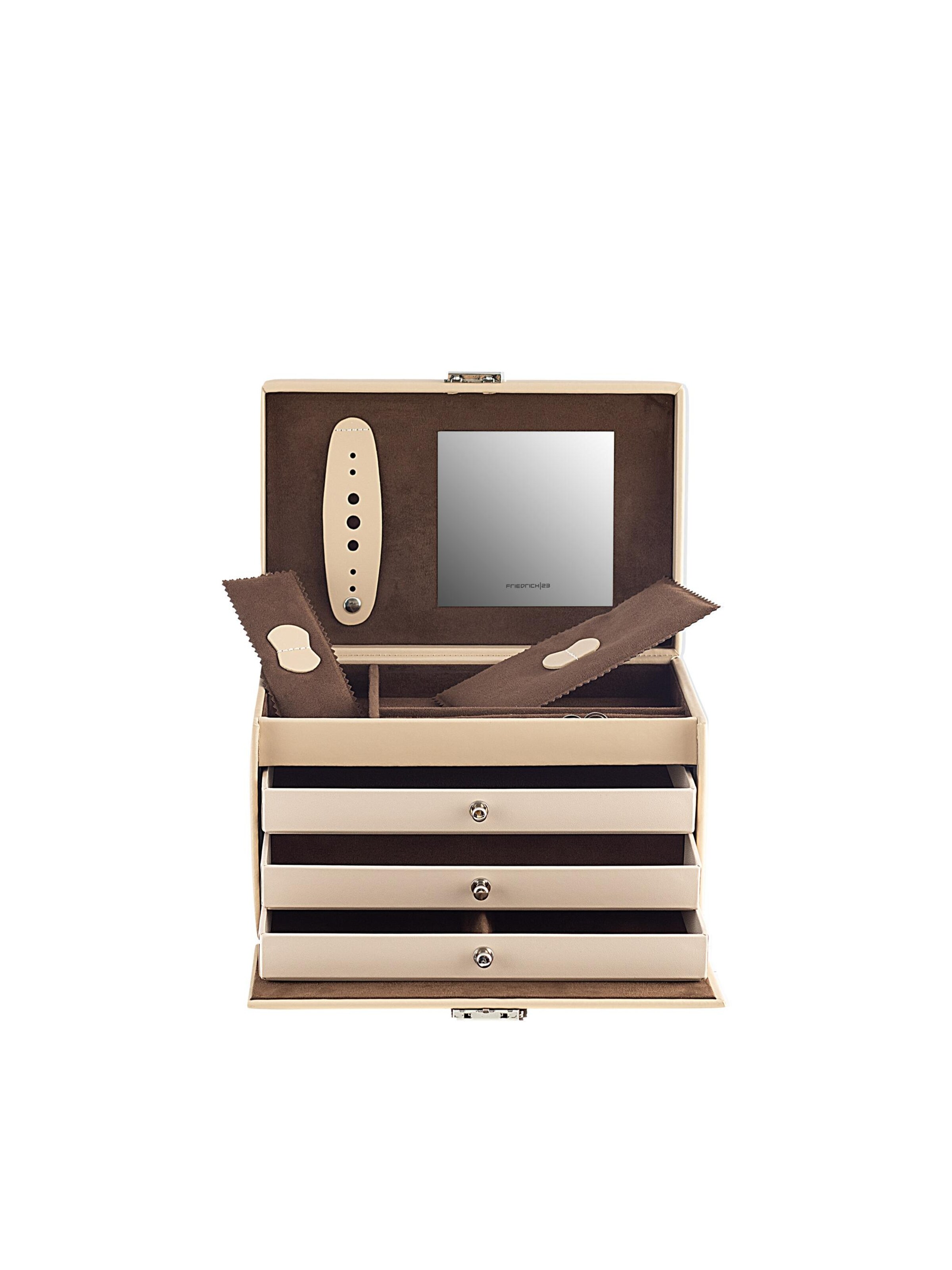 Friedrich23 Smykkeopbevaring 'Schmuckkasten - Leder' i beige