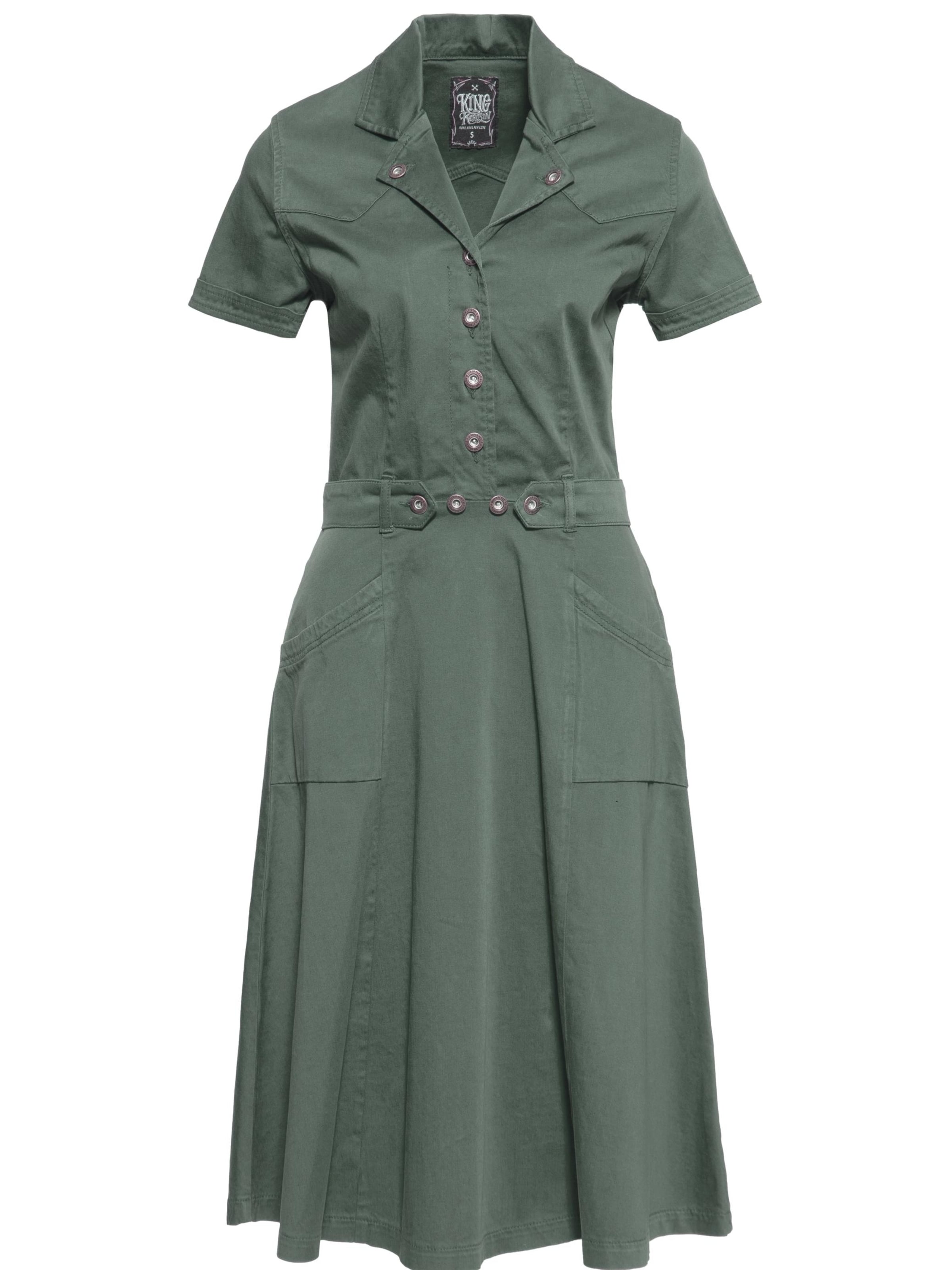 Queen Kerosin Dress in Green: front