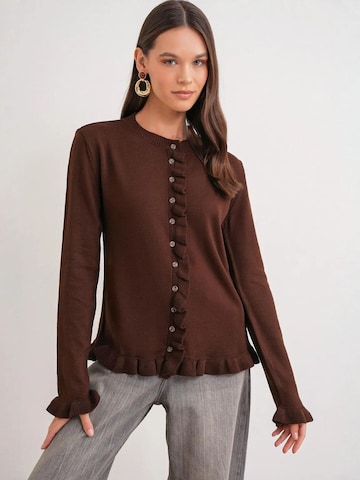 MixRay Strickjacke 'Strickjacken' in Braun: Vorderseite