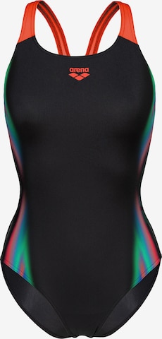 ARENABustier Jednodijelni kupaći kostim 'TWO SIDES' - crna boja: prednji dio