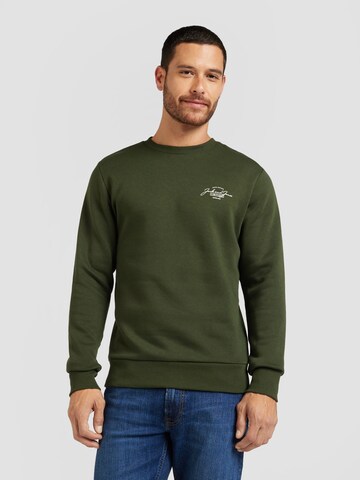 JACK & JONES Sweatshirt 'JJFERRIS' i grön: framsida