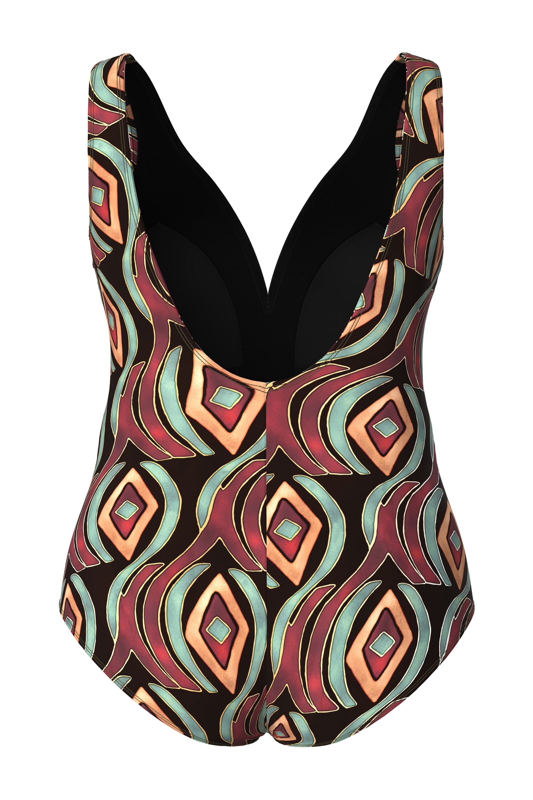 Ulla Popken Bustier Badeanzug in Schwarz