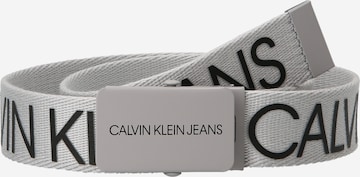 Ceinture 'CANVAS LOGO BELT' Calvin Klein Jeans en gris : devant