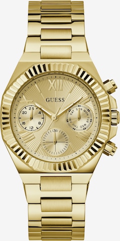 GUESS Analoog horloge 'EQUALITY' in Goud: voorkant
