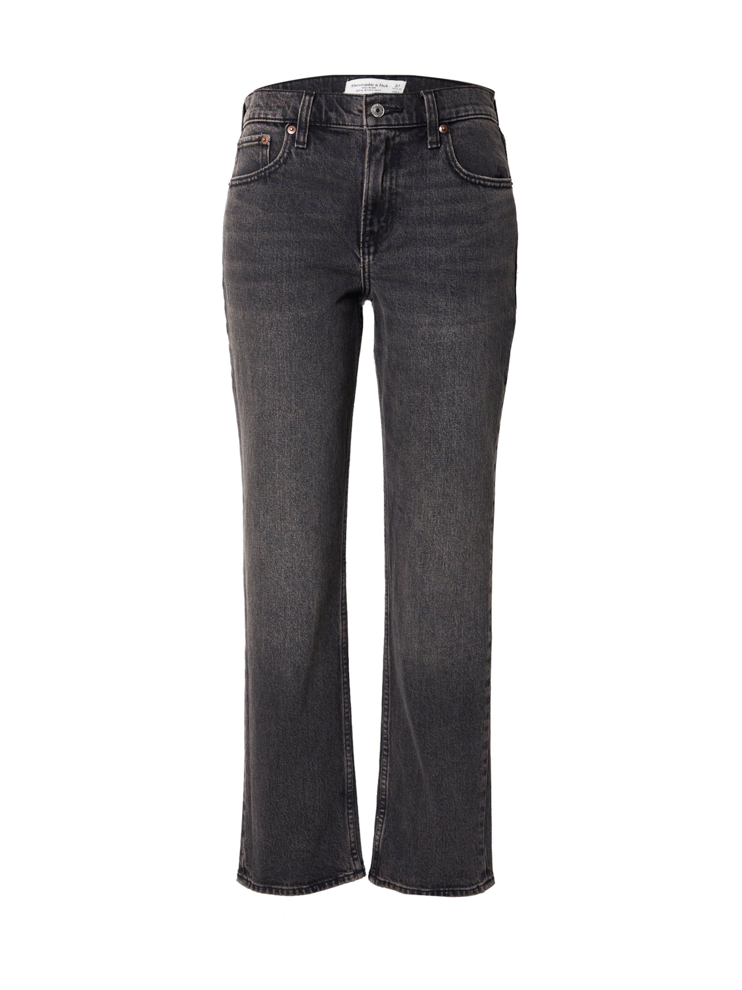 Abercrombie & Fitch regular Τζιν σε μαύρο: μπροστά