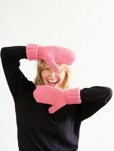 KOPYTO Fäustlinge 'Eulenflügel'‌‌‌‌‌‌ in pink, Produktansicht