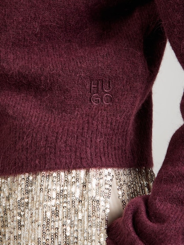 HUGO Knit cardigan 'Sfebra' in Purple