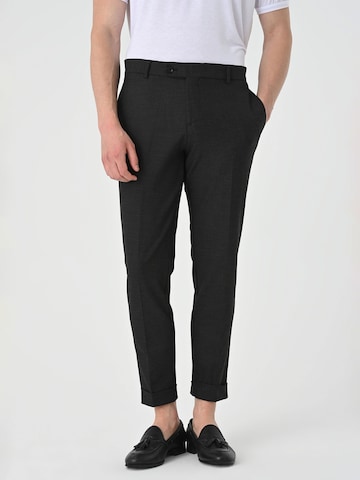 Antioch Tapered Pleat-front trousers in Grey