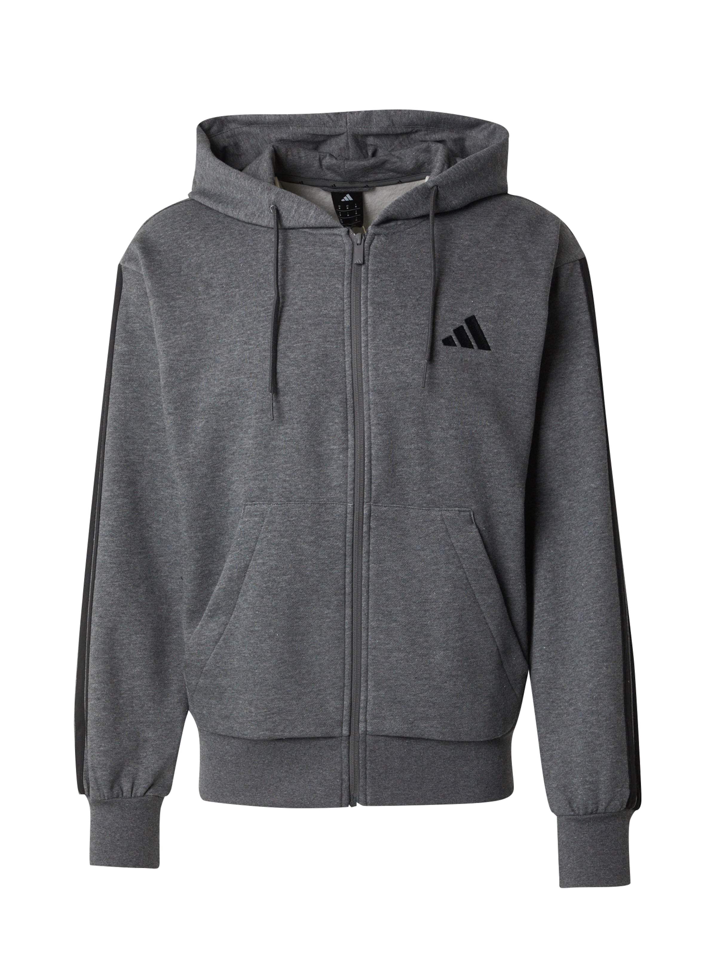 Bluză cu fermoar sport de la ADIDAS SPORTSWEAR pe gri: față