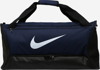 NIKE Спортна чанта 'Brasilia 9.5' в нейви синьо / черно / бяло, Преглед на продукта