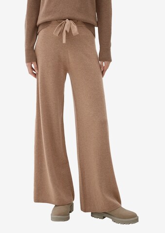 Wide Leg Pantalon s.Oliver en marron : devant