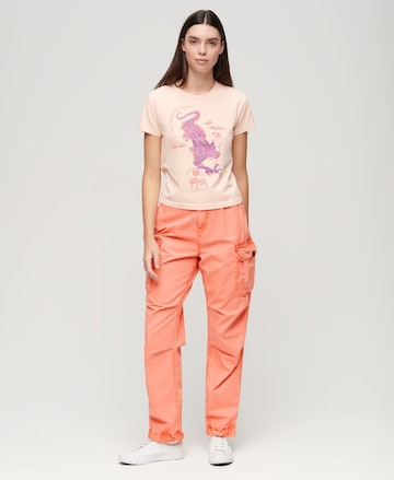 Superdry Wide leg Cargo Pants in Orange